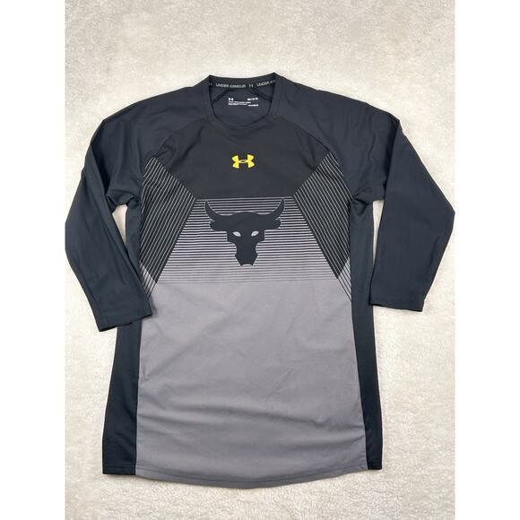 Under Armour Shirt Men’s Medium The Rock Blood Sweat Respect Long Sleeve Fitted - Picture 1 of 6